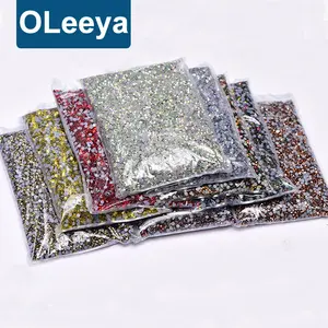 Oleeya Bulk Wholesale Good Feedback A4 Grade 2028 Same Cuts Glass Hotfix Rhinestones Flat Back Rhinestones