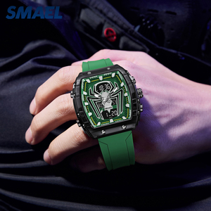 Military Style Dual Display Watch 50M Water Resistant PU <b>Strap</b> Outdoor Sports <b>Wrist</b> Watch SMAEL 8117 - Product Image 4