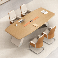 Meja Konferensi Kantor Ergonomis Ramah Lingkungan Mewah Modern dari MDF dengan Desain Modular Tahan Lama dan Panel Kayu untuk Hotel dan Ruang Rapat