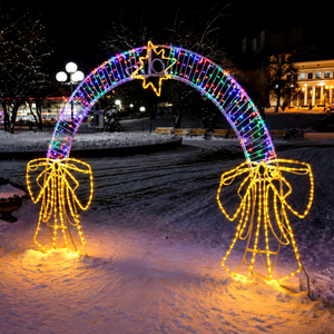 Arche lumineuse de Noël à LED pour extérieur, motif décoratif pour l'aménagement paysager des fêtes - Product Image 1