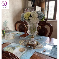 Juya — Vase de fleurs rond en métal et laiton, style américain, luxueux, pour décorer la maison, le bureau, couleur or ou cristal