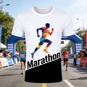 Camiseta de Secado Rápido al por Mayor con Logotipo Personalizado para Hombre, Sublimación 3D, Impresión Completa, Secado Rápido, 100% Poliéster, para Correr, Maratón, Gimnasio - Product Image 1