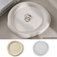 Moule en silicone DIY pour plateau rond irrégulier en résine, pour rangement de bijoux, ou moule de moulage pour sous-verre en ciment, plâtre, terrazzo