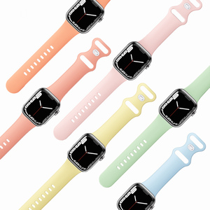 Bracelet de montre en silicone coloré populaire pour <span class=keywords><strong>Apple</strong></span> <span class=keywords><strong>Watch</strong></span> S10/9/8/7, doux, durable, design queue de papillon - Product Image 4