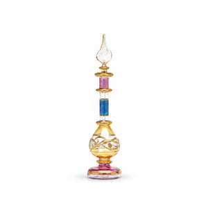 Wholesale Egyptian Glass Perfume <b>Bottle</b> 2 | Mouth Blown Pyrex 24K Gold Hand Engraved | - Product Image 1