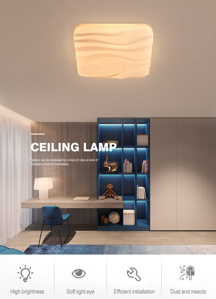 New Product 16Watt 24Watt 56Watt Plastic Shade Square LED Ceiling Light