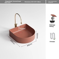 Lavabo intégré en céramique rouge brique, granit, ovale, antibactérien, style européen moderne, finition chromée, salle de bain, hôtel