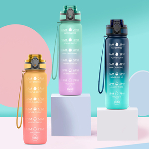 Botella de Agua Deportiva Tritan de 1000 ml, Libre de BPA, con Asa, Diseño Ecológico con Logotipo, para Correr al Aire Libre, Tapa Antiderrames - Product Image 1