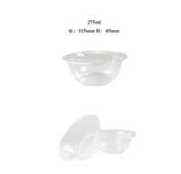 Bols en plastique PS transparents jetables, contenants alimentaires empilables pour salade, dessert, vente en gros
