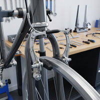 Kit de frein V-brake en alliage d'aluminium avec patins en caoutchouc rainurés et gaine de câble pour VTT