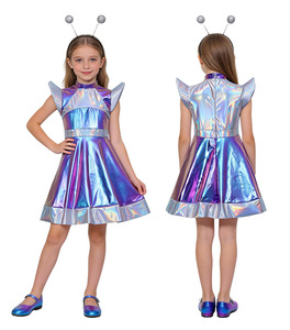 Disfraz Metálico Brillante de Astronauta Alienígena para Cosplay, Halloween, Juego de Rol de <span class=keywords><strong>Robot</strong></span> para Adultos, Traje con Accesorios para la Cabeza - Product Image 4