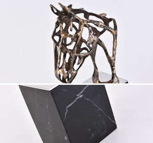 金属製馬飾り動物像金属製馬頭像デスクデコレーション - Product Image 4