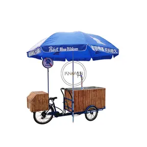 2024 Customized Electric Beer Bicycle with Battery Snack Vending Cargo Trike 3 Wheel Beer Pub Bike Mobile Bar