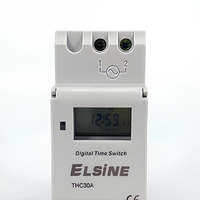 Elsine THC30A Pengatur Waktu Digital Mingguan yang Dapat Diprogram, Pengontrol Timer Rel DIN untuk Manajemen Daya Industri