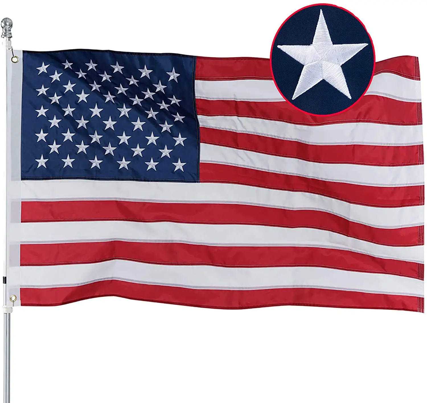 Independence Day Wholesale 3'x 5' FT American Flag Embroidered Stars U.S.A U.S 