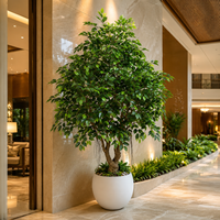 Arbre artificiel Ficus hyper-réaliste en PE 220 cm, résistant aux UV/au feu, emballage KD, écologique, pour aménagement paysager moderne, anniversaire, Pâques