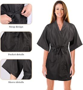 Robe de salon personnalisée avec logo brodé, cape pour client, blouse de <span class=keywords><strong>coupe</strong></span> de cheveux avec lien réglable pour la <span class=keywords><strong>coupe</strong></span> de cheveux, le coiffage - Product Image 2