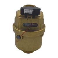 Vertical Volumetric Brass Water Meter High Accuracy Household Civil Water Consumption Monitoring DN15 IP68 Water Supply Metering