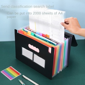 Tùy chỉnh màu đen nhựa A4/Thư Kích thước mở rộng accordion tập tin thư mục Organizer với ban nhạc đàn hồi dung lượng lớn lưu trữ tập tin - Product Image 3