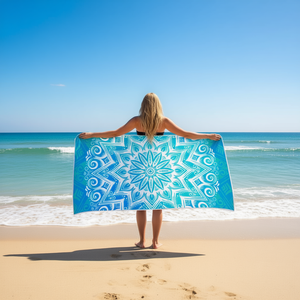 Asciugamano da spiaggia Buonic 80x160 cm con stampa Mandala, asciugamano ad asciugatura rapida per spiaggia, piscina, yoga - Product Image 2