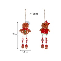 Ensemble de pendentifs en bois pour Noël, motif bonhomme en pain d'épices, pour boîte cadeau de Noël, remplissage de chaussette, décorations d'arbre de Noël