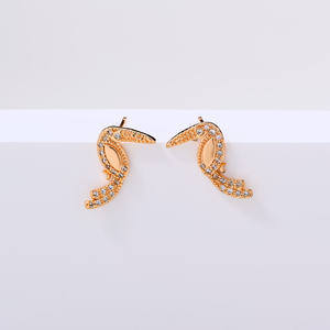 Toptan 18K pirinç takı sevimli hayvan barış güvercini kolye küpe bayanlar için ana taş zirkon düğün için - Product Image 6