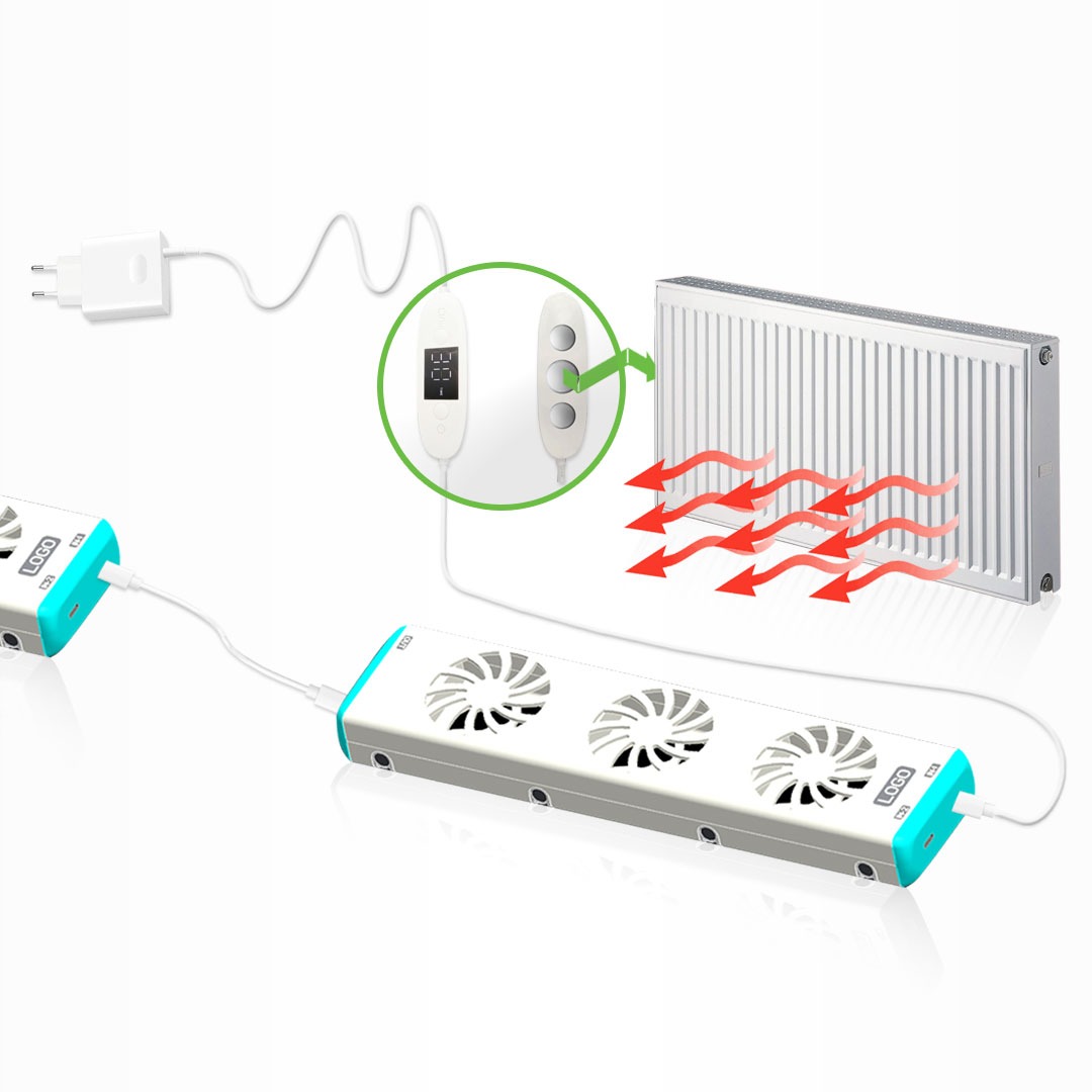 Termostato controllo velocità Comfort riscaldamento domestico ventola del radiatore con montaggio magnetico automatico tipo C presa ue convettore ventola Booster