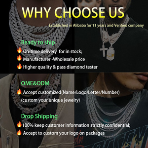 Chaînes en argent Hip Hop à prix d'usine XG, chaînes en argent massif 925 plaqué <span class=keywords><strong>or</strong></span> pour hommes et femmes, bijoux fins, colliers en moissanite - Product Image 6