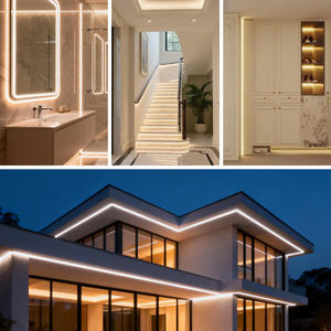 Bande <span class=keywords><strong>LED</strong></span> néon en silicone IP67 220V avec ruban adhésif 3M, installation facile sur verre/carrelage/bois, réutilisable et étanche - Product Image 5