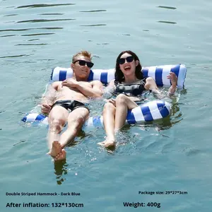 कारखाने थोक इंफ्लेटेबल लाउंज कुर्सी फोल्डेबल धारीदार फ्लोटिंग बेड और गद्दे पानी-फ्लोटिंग हैममॉक - Product Image 6