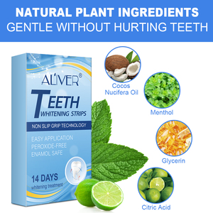 ALIVER Tiras Blanqueadoras de Dientes al por Mayor, 14 Sobres, Fórmula PAP, Tiras Blanqueadoras Dentales Antideslizantes para Uso Doméstico, 14 Piezas - Product Image 3