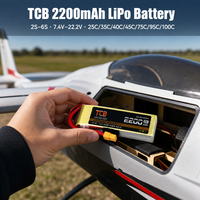 Batterie LiPo TCB RC améliorée 2200mAh 2S-6S 7.4V-22.2V 25C-100C pour avion RC à voilure fixe, FPV, UAV, modèle de voiture RC, pièces de rechange