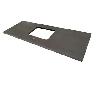 DeliveryStone fabrika özelleştirilmiş 3cm kalın koyu gri kuvars vanity tops