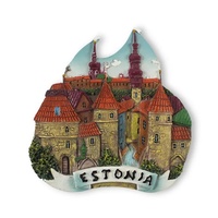 Aimants de réfrigérateur en forme de château personnalisés 3D en gros cadeaux souvenirs de voyage estoniens produits artisanaux en résine ornements de décoration intérieure