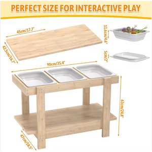 Mesa Sensorial Moderna para Niños, Escritorio de Actividades con Contenedores de Almacenamiento Plegables para Jugar con Arena, Agua y Madera, para la Escuela, Comedor, Dormitorio, Bebés - Product Image 5