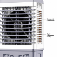 Refroidisseur d'air évaporatif électrique FJ-820ADL avec commande mécanique de table, 5000 m³/h, 3 vitesses, 70 W, avec roulettes