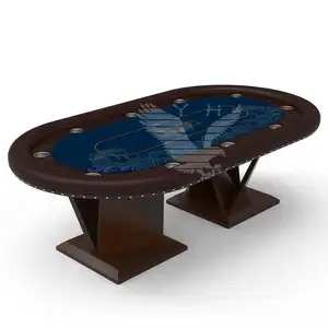 YH tavolo da Poker professionale in legno massiccio personalizzato 10 persone casinò Texas tavolo Pokertisch Mesa De Poker