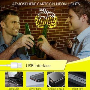Beer Cheers Neon LED Dimmable Indoor Hanging Ambient Light Bar Party Shop <b>Sign</b> Ambient Light Entrance Indicator Light Custom - Product Image 3