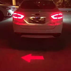 Evrensel araba logosu lazer kuyruk sis işık otomatik fren park lambası arka sis uyarı ışığı araba motosiklet aksesuarları