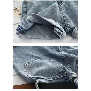 Phụ Nữ Đáy Nhà Sản Xuất Thời Trang Hot Denim Shorts Bán Buôn Cotton Ngắn Quần Tùy Chỉnh Ladies Baggy Eo Cao Jeans