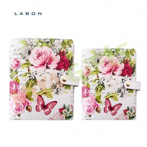 Custom Pu Leather 6 Ring Binder A5 Planner Agenda Notebook Cover Floral Landscape <strong>Full</strong> Color CMYK UV Printing <strong>Vivid</strong> Quality - Product Image 1