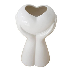 <span class=keywords><strong>Vaso</strong></span> in Ceramica a Forma di Corpo Umano con <span class=keywords><strong>Cuore</strong></span>, 9 Pollici, per Fiori Secchi e Composizioni Floreali - Product Image 1