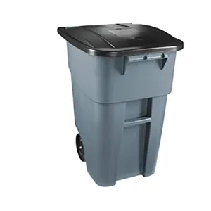 橡胶清洁商业产品推出垃圾桶/带轮子的垃圾桶，50加仑，用于餐厅/医院/办公室/背面