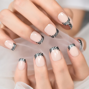 <span class=keywords><strong>Uñas</strong></span> <span class=keywords><strong>Postizas</strong></span> con Diseño Francés Zebra, <span class=keywords><strong>Uñas</strong></span> Acrílicas Cortas y Brillantes, <span class=keywords><strong>Uñas</strong></span> <span class=keywords><strong>Postizas</strong></span> Cuadradas Color Nude <span class=keywords><strong>para</strong></span> Mujeres y <span class=keywords><strong>Niñas</strong></span> - Product Image 4