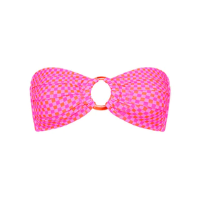 2023 nuevo diseño personalizado Bikini conjunto sin tirantes Bandeau traje <span class=keywords><strong>de</strong></span> baño tejido reciclado Tanga Bikini Plaid impreso traje <span class=keywords><strong>de</strong></span> baño Gingham Checker - Product Image 5