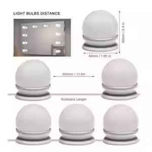 Kit de Luz LED Moderno para Espejo de Vanidad, Bombilla LED Regulable, Clasificación IP44, Acabado Níquel Cepillado, Control Táctil, Montaje en Pared para Baño - Product Image 3