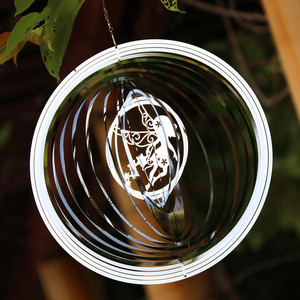 Dynamic 3D Metal <b>Wind</b> <b>Spinner</b> Globe Laser Cut Genie Pattern for Outdoor Courtyard Elegant <b>Garden</b> Ornament - Product Image 2