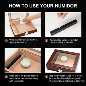 Durable <b>Lockable</b> Spanish Cedar Wood Freestanding Electric Compressor Commercial Display Humidifier Cigar Humidor <b>Cabinet</b> - Product Image 6