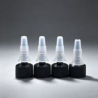 Bouchon à vis antidérapant en plastique 20-410 à embout long et pointu pour bouteilles, filetage 20 mm, pour colle et liquides