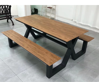 Table à manger d'extérieur pour hôtel et restaurant Chaise unique table de pique-nique moderne avec banc Table à manger et banc de patio